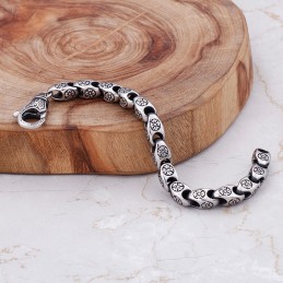 Titan Retro Smycken Cool Blomma Ihålig Chic Titanarmband För Män