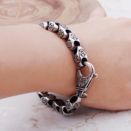 Titan Retro Smycken Cool Blomma Ihålig Chic Titanarmband För Män