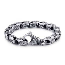 Titan Retro Smycken Cool Blomma Ihålig Chic Titanarmband För Män