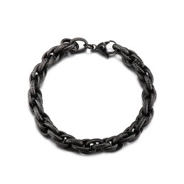 Retro Svart Prickmönster Hiphop Tjock Vridkedja I Titanarmband För Män