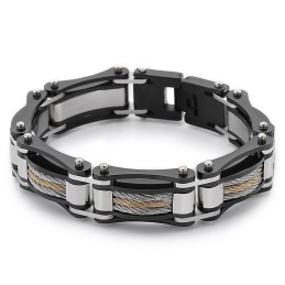 Rock Hip-Hop Twist Chain Titan Bikerarmband För Herr