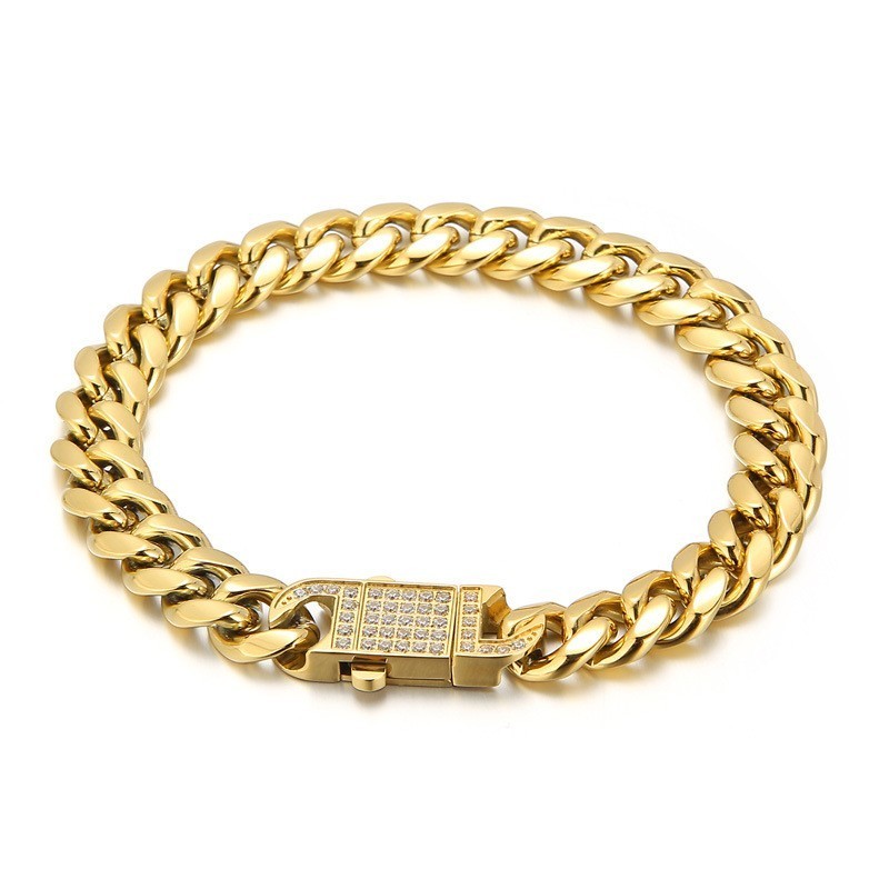 Kubansk Kedja Med Diamanter Herrhalsband I Titan Kubansk Kedja Med Diamanter Herrhalsband I Titan