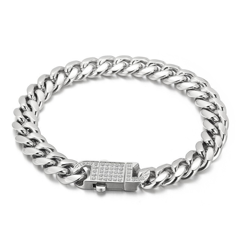 Kubansk Kedja Med Diamanter Herrhalsband I Titan Kubansk Kedja Med Diamanter Herrhalsband I Titan