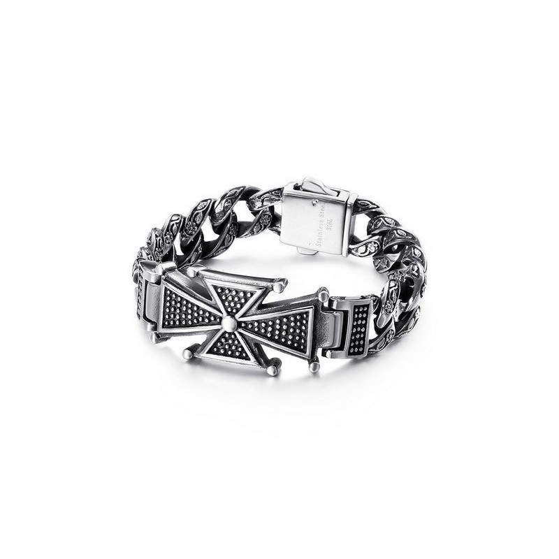 Coolt Dödskallekors Med Zirkonia-Titanarmband Coolt Dödskallekors Med Zirkonia-Titanarmband