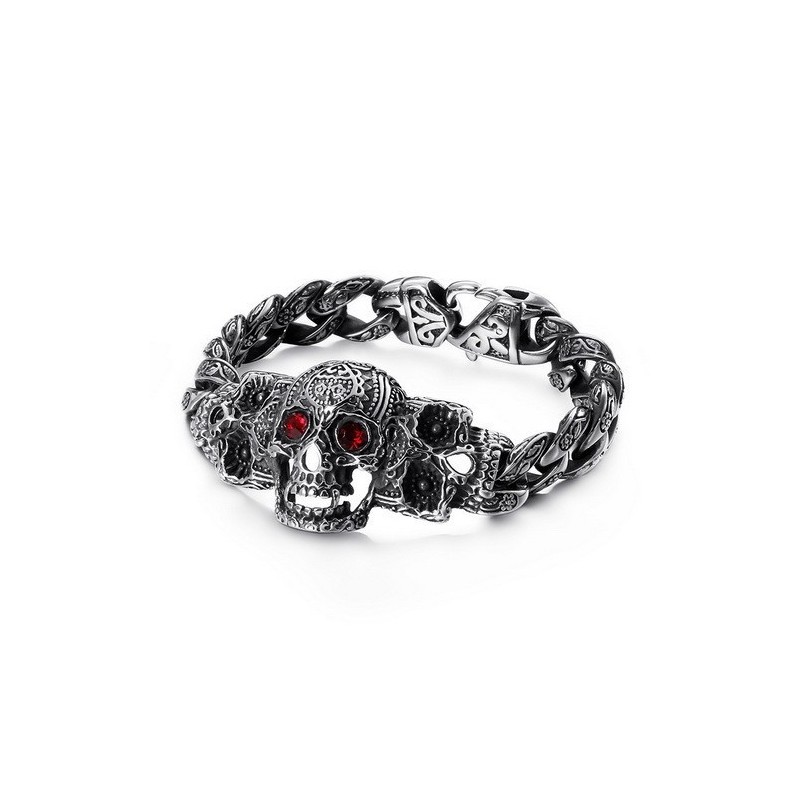 Coolt Dödskallekors Med Zirkonia-Titanarmband Coolt Dödskallekors Med Zirkonia-Titanarmband