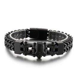 Coolt Hiphop-Armband Med Dödskalle I Titan För Män