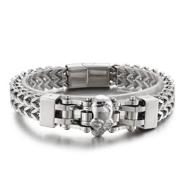 Coolt Hiphop-Armband Med Dödskalle I Titan För Män