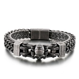 Coolt Hiphop-Armband Med Dödskalle I Titan För Män