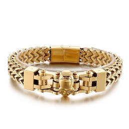 Coolt Hiphop-Armband Med Dödskalle I Titan För Män