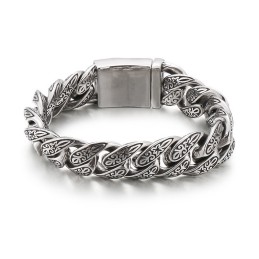 Vintage New Jewelry Cool Flower Herrarmband I Titan