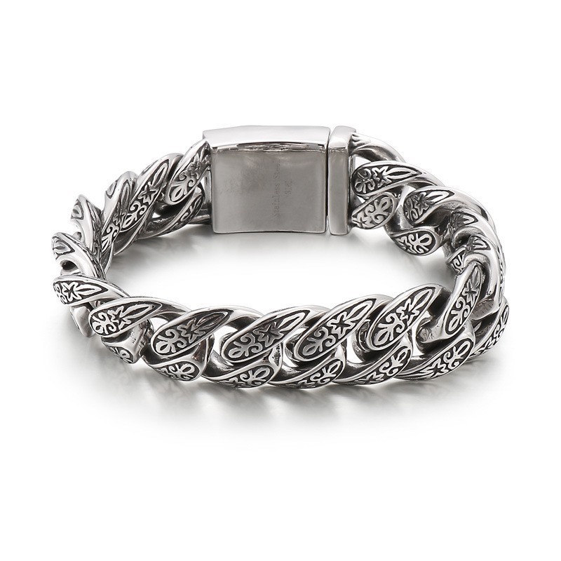Vintage New Jewelry Cool Flower Herrarmband I Titan Vintage New Jewelry Cool Flower Herrarmband I Titan