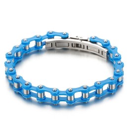 Moderiktigt Coolt Flerfärgat Herrcykelarmband I Titan