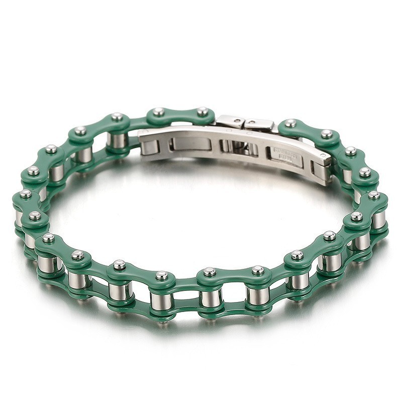 Moderiktigt Coolt Flerfärgat Herrcykelarmband I Titan Moderiktigt Coolt Flerfärgat Herrcykelarmband I Titan