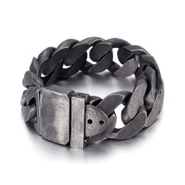 Moderiktigt Svart Titanarmband För Män