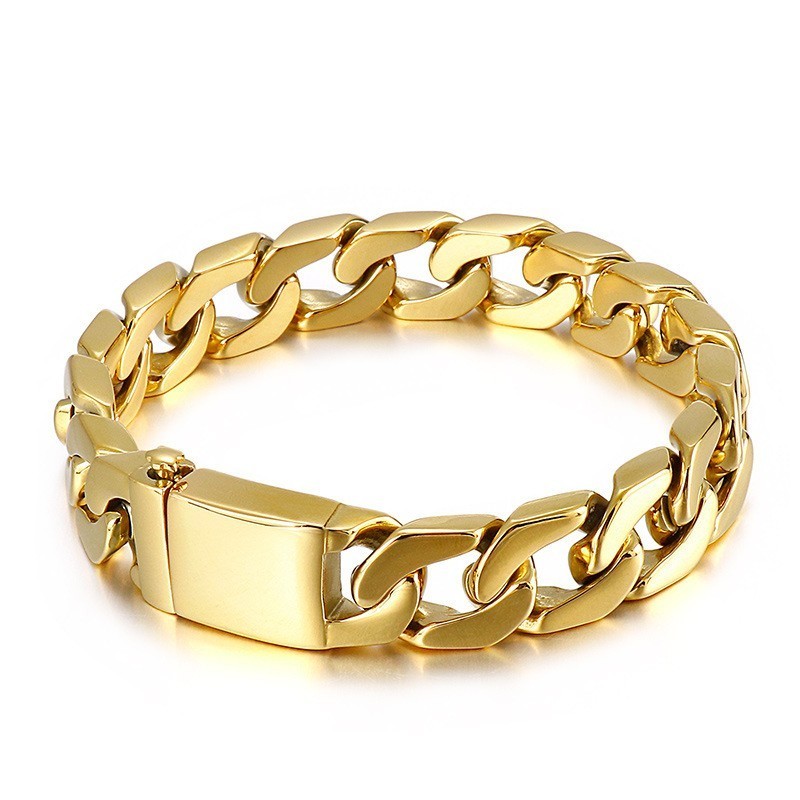 Moderiktigt Hiphop-Armband I Brons I Titan För Män Moderiktigt Hiphop-Armband I Brons I Titan För Män
