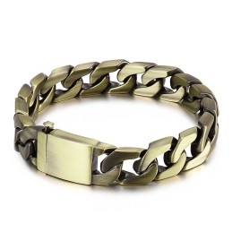 Moderiktigt Hiphop-Armband I Brons I Titan För Män