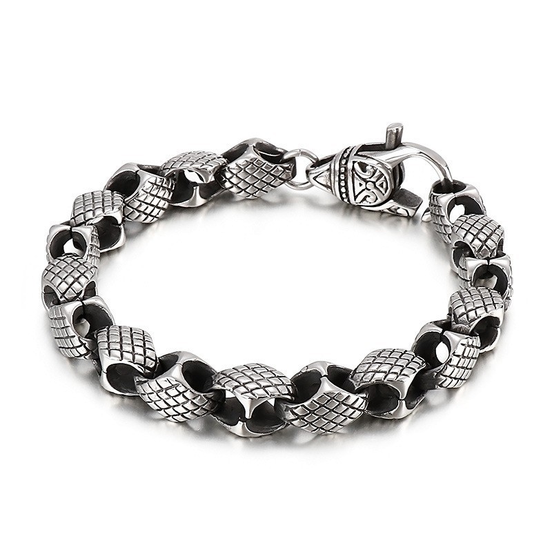 Retro Geometriskt Herrarmband Elegant Titanarmband Retro Geometriskt Herrarmband Elegant Titanarmband