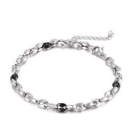Titanhalsband För Män Med Hundratal Och Förlängningskedja
