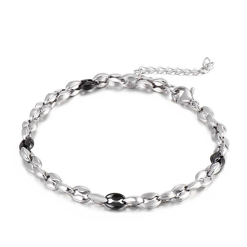 Titanhalsband För Män Med Hundratal Och Förlängningskedja Titanhalsband För Män Med Hundratal Och Förlängningskedja