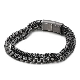 Fyrkantigt Titanarmband Med Dubbla Lager För Män