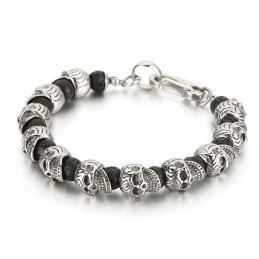 Titanskallearmband Tigeröga Vulkansten Herrarmband Armband