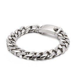 Hiphop-Smycken I Hiphop-Stil, 18 Karat Guld, Titanarmband För Män Med Diamanter