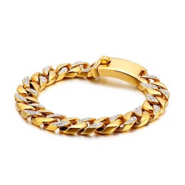 Hiphop-Smycken I Hiphop-Stil, 19 Karat Guld, Titanarmband För Män Med Diamanter