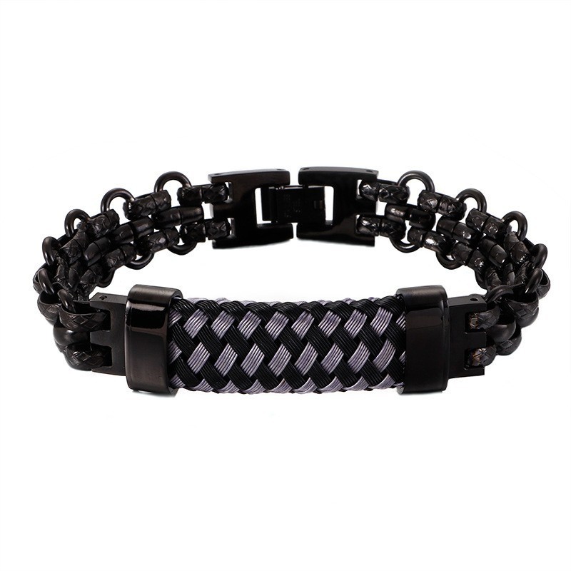 Populärt Vintage Titanarmband För Män Med Böjt Skylt Populärt Vintage Titanarmband För Män Med Böjt Skylt