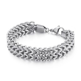 Dubbelskiktad V-Formad Overlord Chain Titanarmband För Herrar