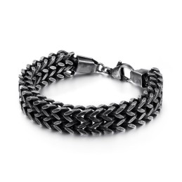 Dubbelskiktad V-Formad Overlord Chain Titanarmband För Herrar