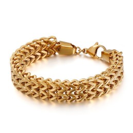Dubbel V-Kedja I Titanarmband För Män