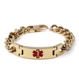 Edition Fashion Curved Brand Red Medical Logo Herrarmband Titansmycken