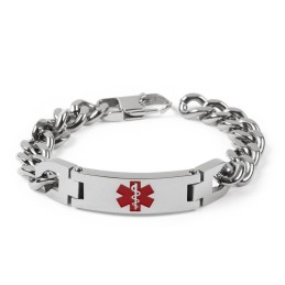 Version Av Fashion Bend Brand Red Medical Logo Herrarmband Titansmycken