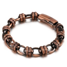 Vintage Brons Ovalt Titanarmband För Män