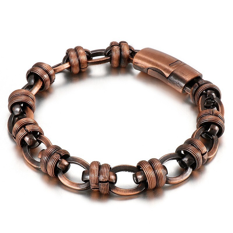 Vintage Brons Ovalt Titanarmband För Män Vintage Brons Ovalt Titanarmband För Män
