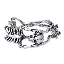 Vintage Överdriven Skalle Och Ben Titanarmband För Män