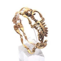 Vintage Överdriven Skalle Och Ben Titanarmband För Män