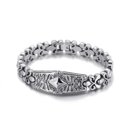 Moderiktigt Diamantformat Titanarmband Från Flower Bay För Män