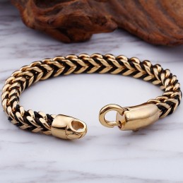 New Wave Retro Läderflätat Rep Titanarmband