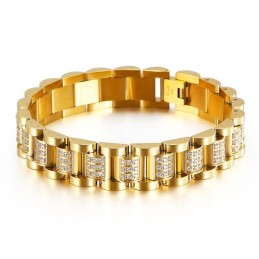 Herrarmband I Titan Diamantinfattade Titanarmband För Män