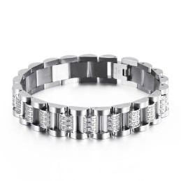Herrarmband I Titan Med Diamanter Och Titanarmband För Män