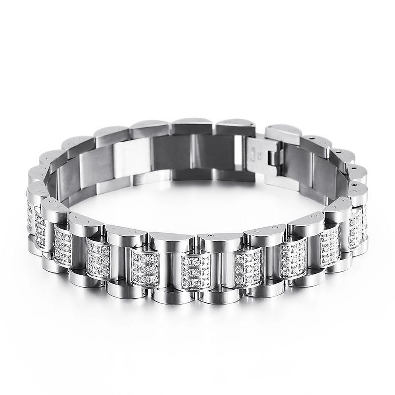 Herrarmband I Titan Med Diamanter Och Titanarmband För Män Herrarmband I Titan Med Diamanter Och Titanarmband För Män