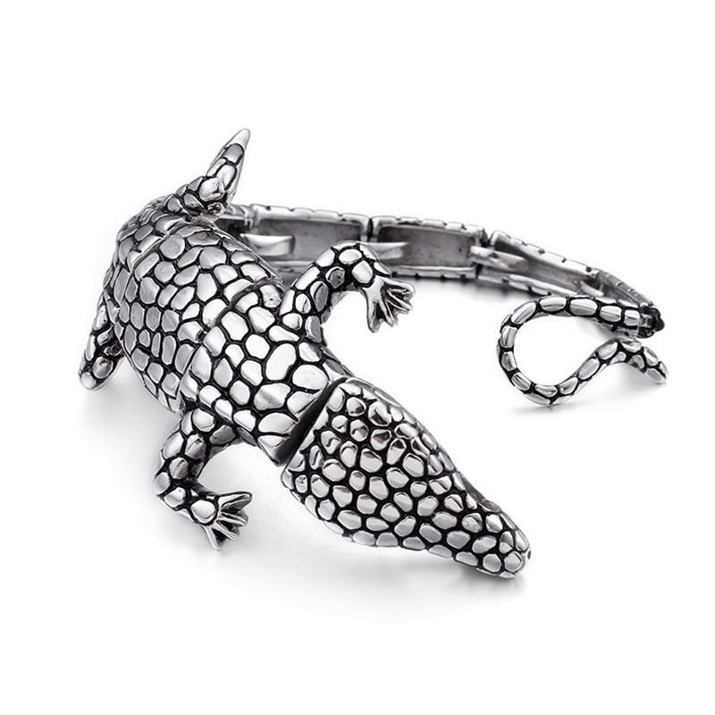 Nytt Animal Lizard Herrarmband I Titan Nytt Animal Lizard Herrarmband I Titan