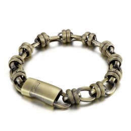 Vintage Brons Ovalt Titanarmband För Män