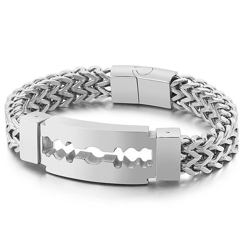 Blade Curved Brand Vakuumplätering Titanarmband För Herrar Blade Curved Brand Vakuumplätering Titanarmband För Herrar