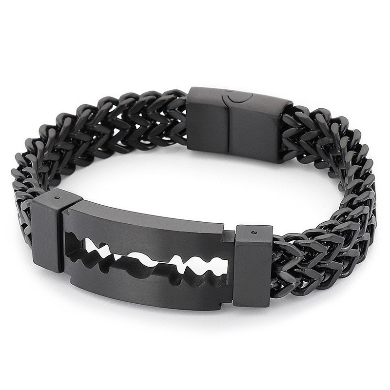 Blade Curved Brand Vakuumplätering Titanarmband För Herrar Blade Curved Brand Vakuumplätering Titanarmband För Herrar