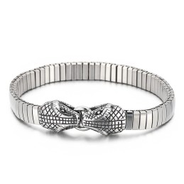 Coolt Titanarmband Med Dubbelt Ormhuvud I Elegant Stil För Män