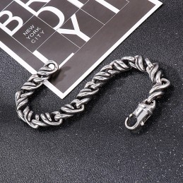 Moderiktigt Twist Titanarmband För Herrar