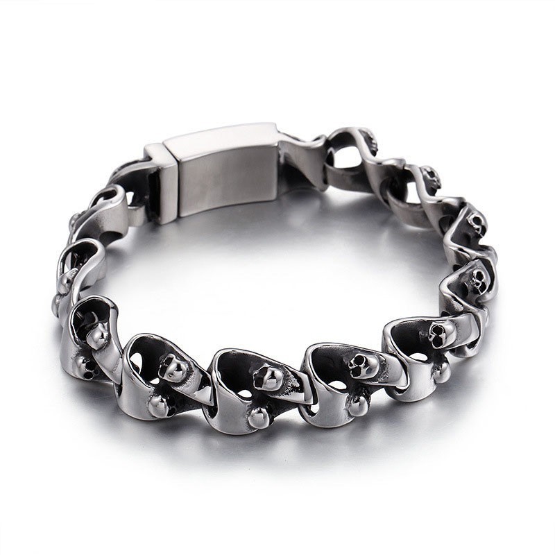 Coolt Elegant Skallearmband I Titan För Män Coolt Elegant Skallearmband I Titan För Män