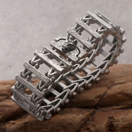 Elegant Titanarmband I Drakehuvud För Män